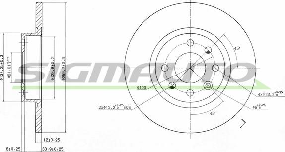 SIGMAUTO DBA213S - Brake Disc autospares.lv