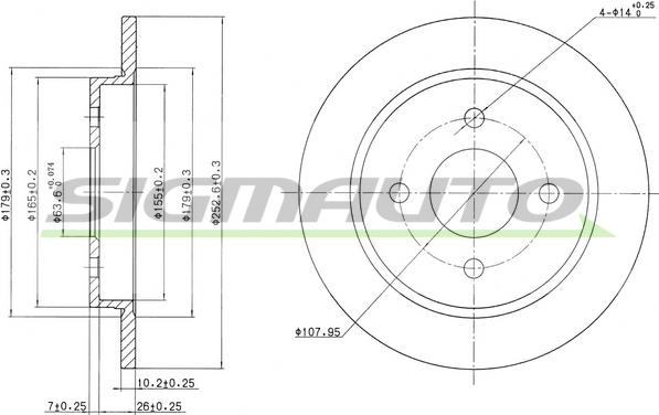 SIGMAUTO DBA281S - Brake Disc autospares.lv