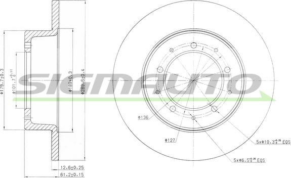 SIGMAUTO DBA283S - Brake Disc autospares.lv