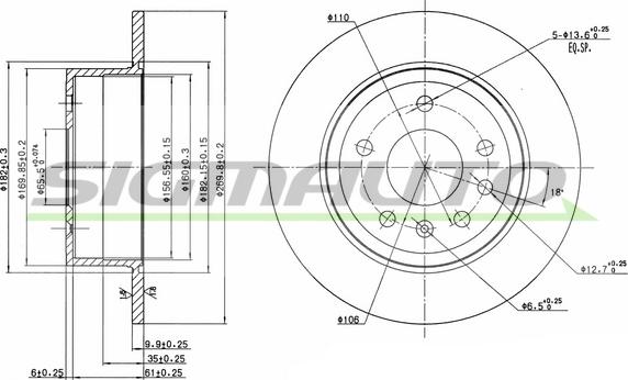 SIGMAUTO DBA239S - Brake Disc autospares.lv