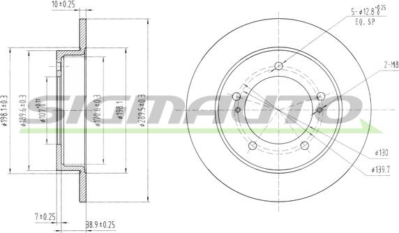 SIGMAUTO DBA233S - Brake Disc autospares.lv