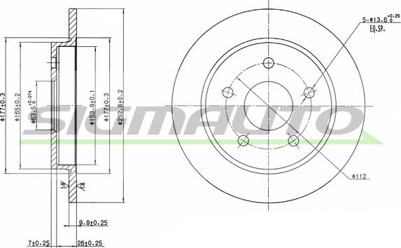 SIGMAUTO DBA232S - Brake Disc autospares.lv