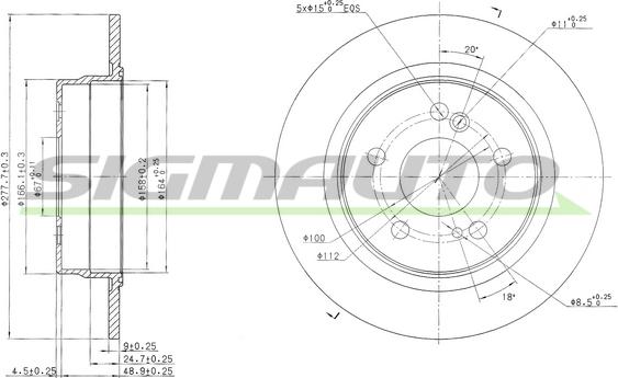 SIGMAUTO DBA224S - Brake Disc autospares.lv