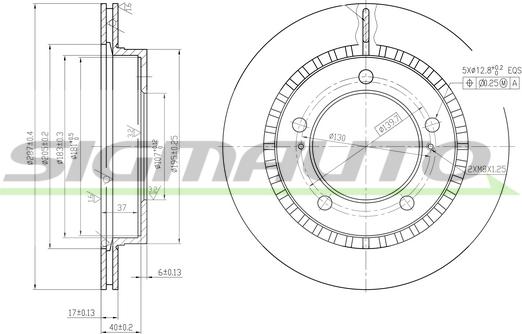 SIGMAUTO DBA746V - Brake Disc autospares.lv