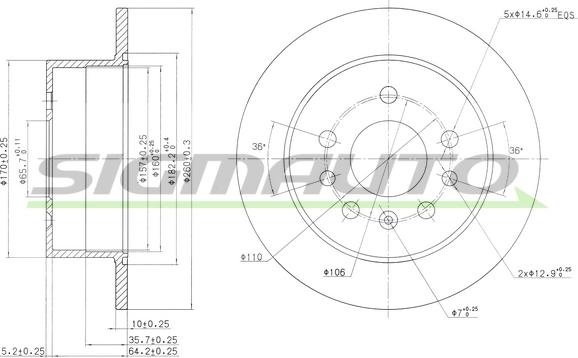 SIGMAUTO DBA756S - Brake Disc autospares.lv