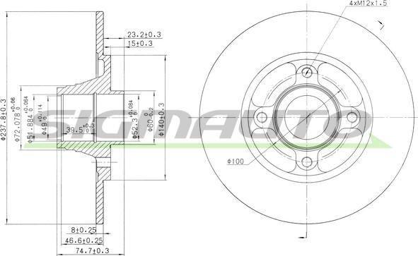 SIGMAUTO DBA752S - Brake Disc autospares.lv