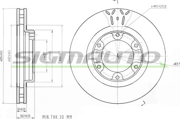 SIGMAUTO DBA769V - Brake Disc autospares.lv