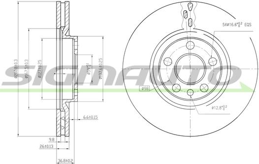 SIGMAUTO DBA760V - Brake Disc autospares.lv