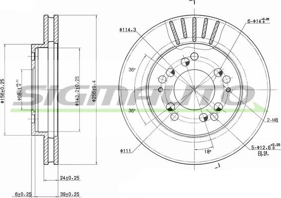 SIGMAUTO DBA761V - Brake Disc autospares.lv