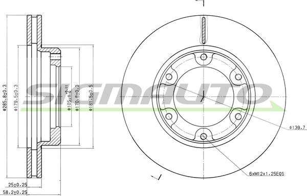 SIGMAUTO DBA701V - Brake Disc autospares.lv