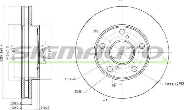 SIGMAUTO DBA702V - Brake Disc autospares.lv