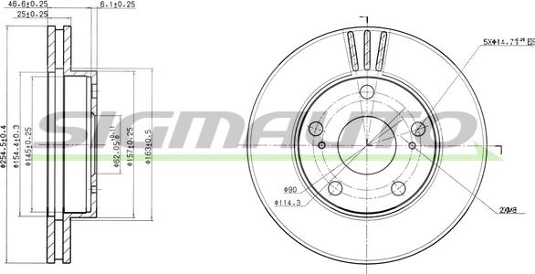 SIGMAUTO DBA780V - Brake Disc autospares.lv