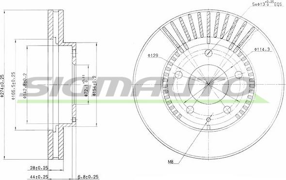 SIGMAUTO DBA738V - Brake Disc autospares.lv