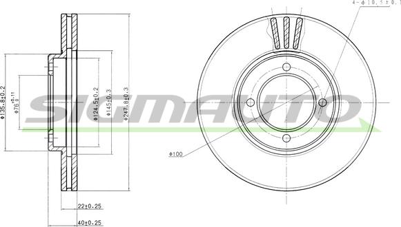 SIGMAUTO DBA775V - Brake Disc autospares.lv