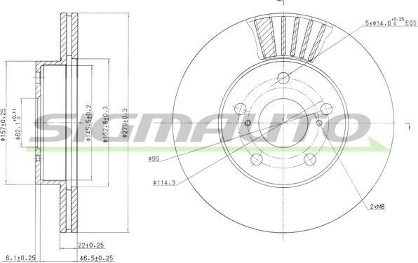 SIGMAUTO DBA777V - Brake Disc autospares.lv