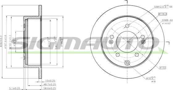 SIGMAUTO DBB945S - Brake Disc autospares.lv