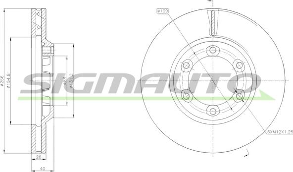 SIGMAUTO DBB946V - Brake Disc autospares.lv