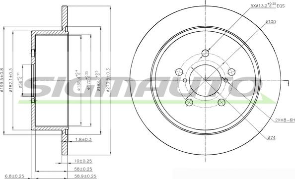 SIGMAUTO DBB903S - Brake Disc autospares.lv