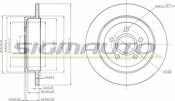 SIGMAUTO DBB911S - Brake Disc autospares.lv