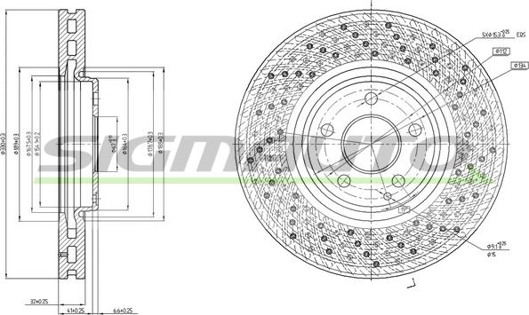 SIGMAUTO DBB981VLS - Brake Disc autospares.lv