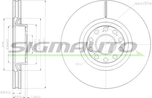 SIGMAUTO DBB983V - Brake Disc autospares.lv