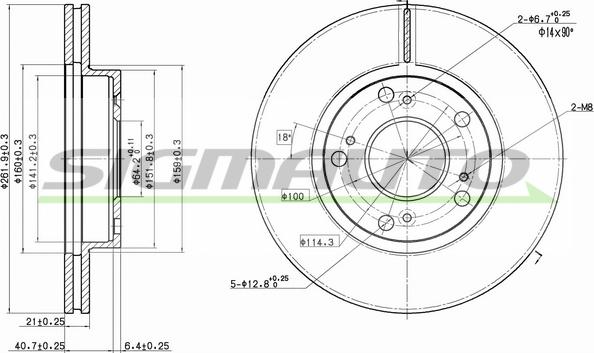 SIGMAUTO DBB939V - Brake Disc autospares.lv