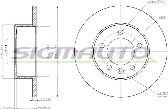 SIGMAUTO DBB975S - Brake Disc autospares.lv