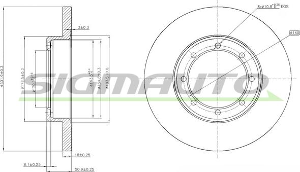 SIGMAUTO DBB977S - Brake Disc autospares.lv