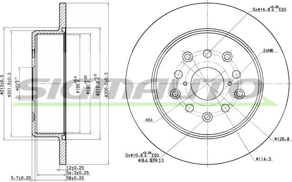 SIGMAUTO DBB499S - Brake Disc autospares.lv