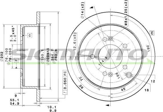 SIGMAUTO DBB493S - Brake Disc autospares.lv