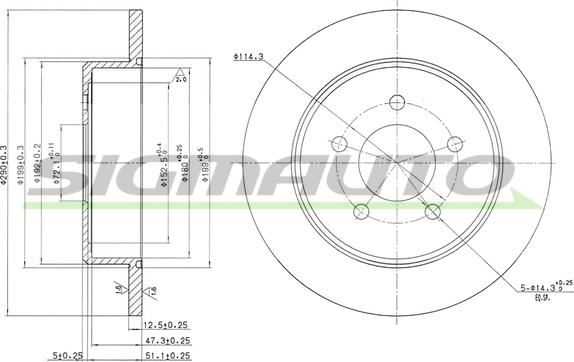 SIGMAUTO DBB492S - Brake Disc autospares.lv