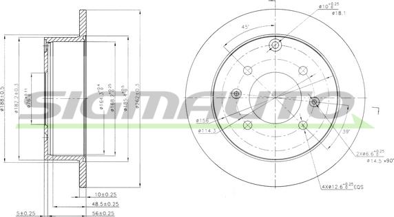 SIGMAUTO DBB448S - Brake Disc autospares.lv