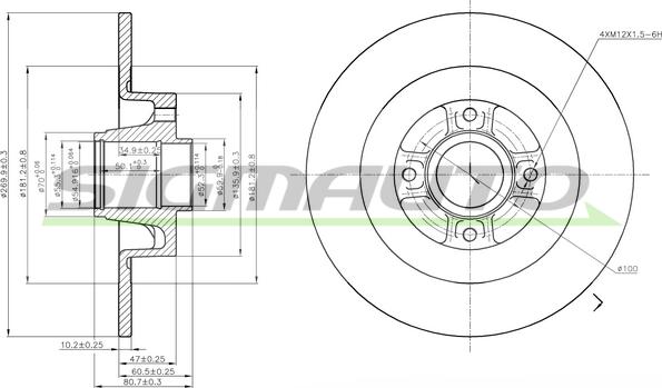 SIGMAUTO DBB443S - Brake Disc autospares.lv