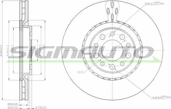 SIGMAUTO DBB455V - Brake Disc autospares.lv