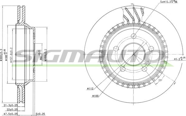 SIGMAUTO DBB457V - Brake Disc autospares.lv