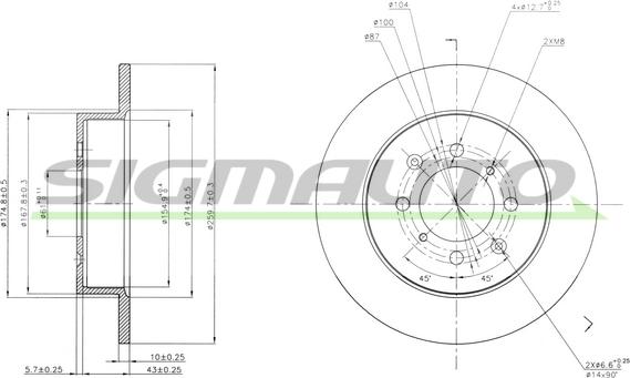 SIGMAUTO DBB466S - Brake Disc autospares.lv