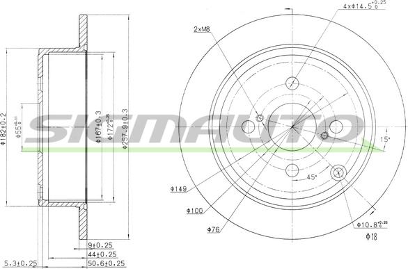 SIGMAUTO DBB419S - Brake Disc autospares.lv