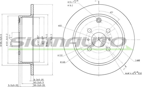 SIGMAUTO DBB417S - Brake Disc autospares.lv