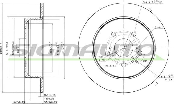 SIGMAUTO DBB486S - Brake Disc autospares.lv