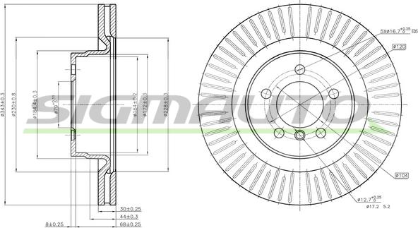 SIGMAUTO DBB436V - Brake Disc autospares.lv