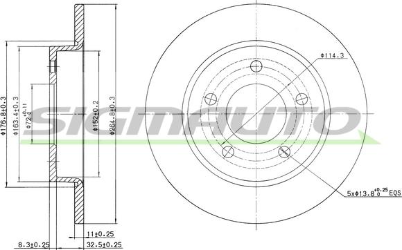 SIGMAUTO DBB420S - Brake Disc autospares.lv