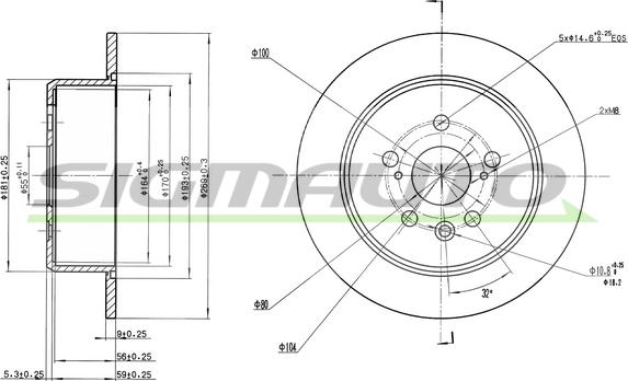 SIGMAUTO DBB474S - Brake Disc autospares.lv