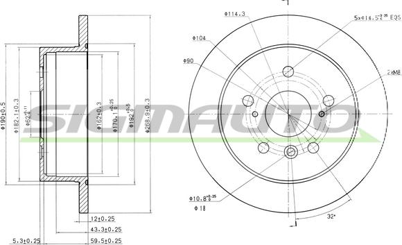 SIGMAUTO DBB598S - Brake Disc autospares.lv