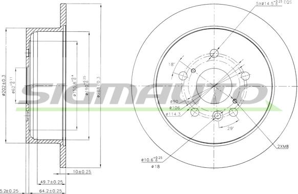 SIGMAUTO DBB545S - Brake Disc autospares.lv