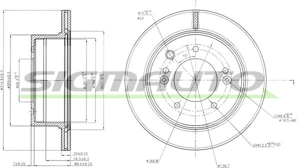 SIGMAUTO DBB543V - Brake Disc autospares.lv