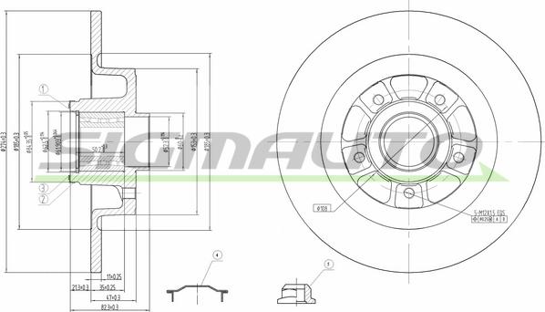 SIGMAUTO DBB569S - Brake Disc autospares.lv