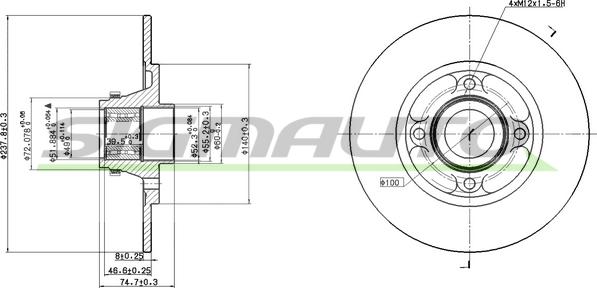 SIGMAUTO DBB515S - Brake Disc autospares.lv