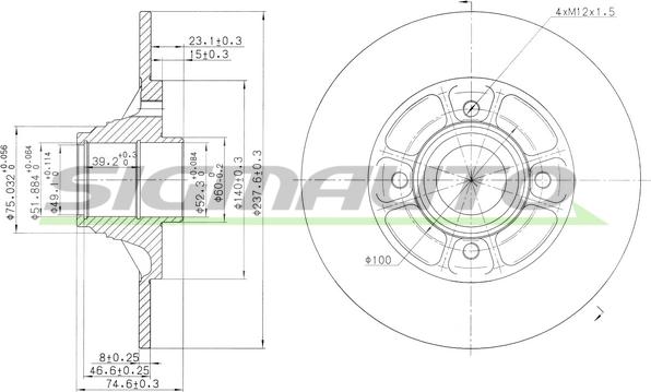 SIGMAUTO DBB517S - Brake Disc autospares.lv