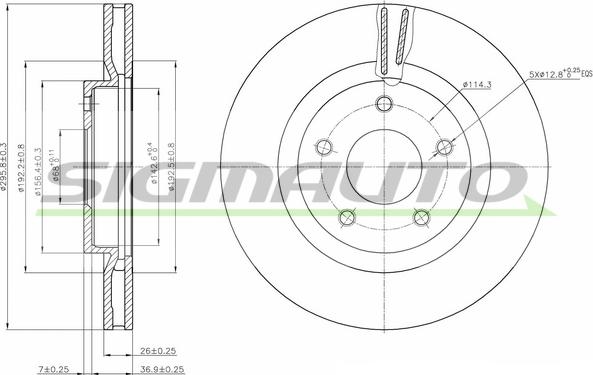 SIGMAUTO DBB589V - Brake Disc autospares.lv