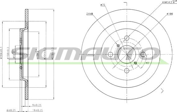 SIGMAUTO DBB588S - Brake Disc autospares.lv